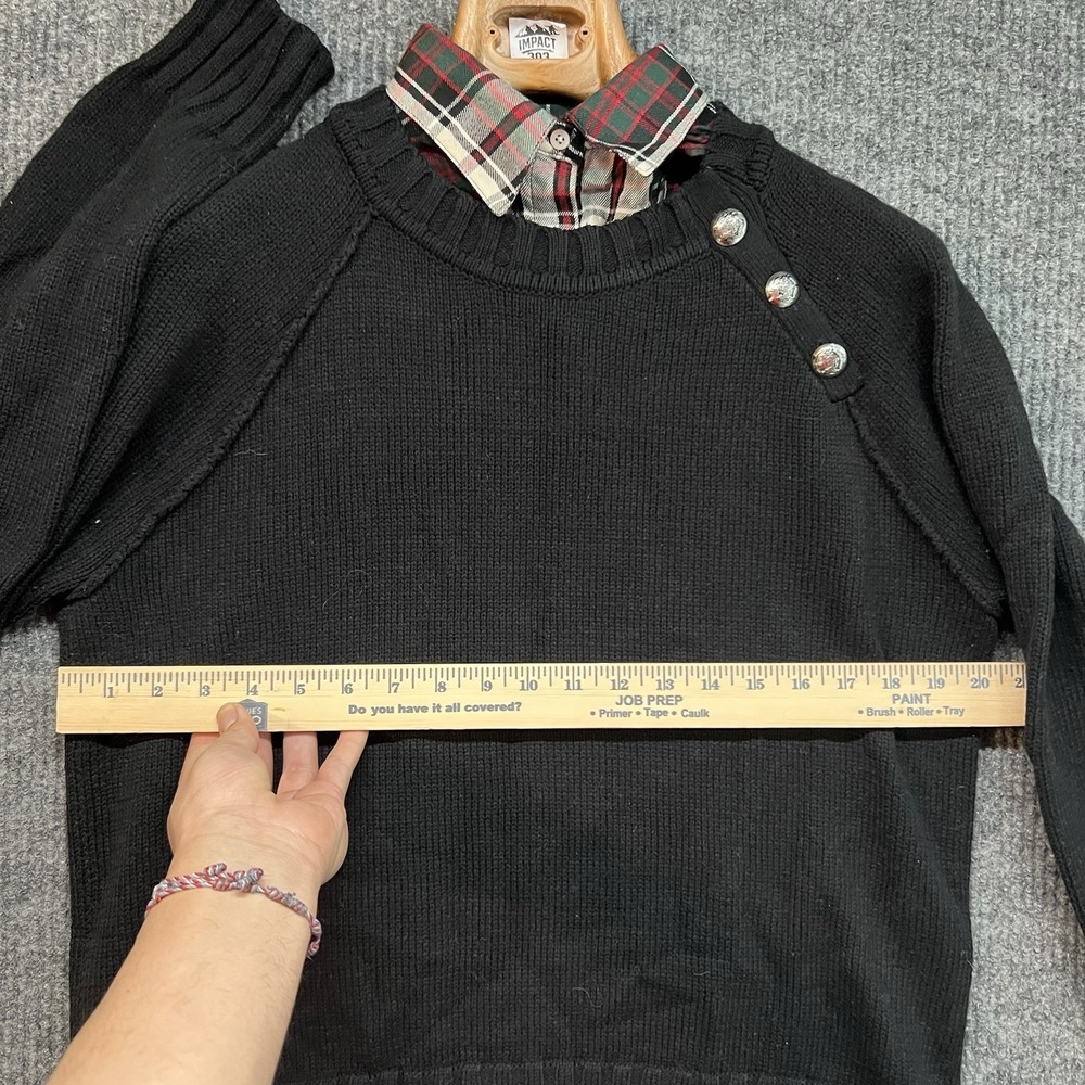 Lauren Ralph Lauren Sweater Womens Large Black Collar Preppy Casual Long Sleeve‎ - Picture 3 of 10